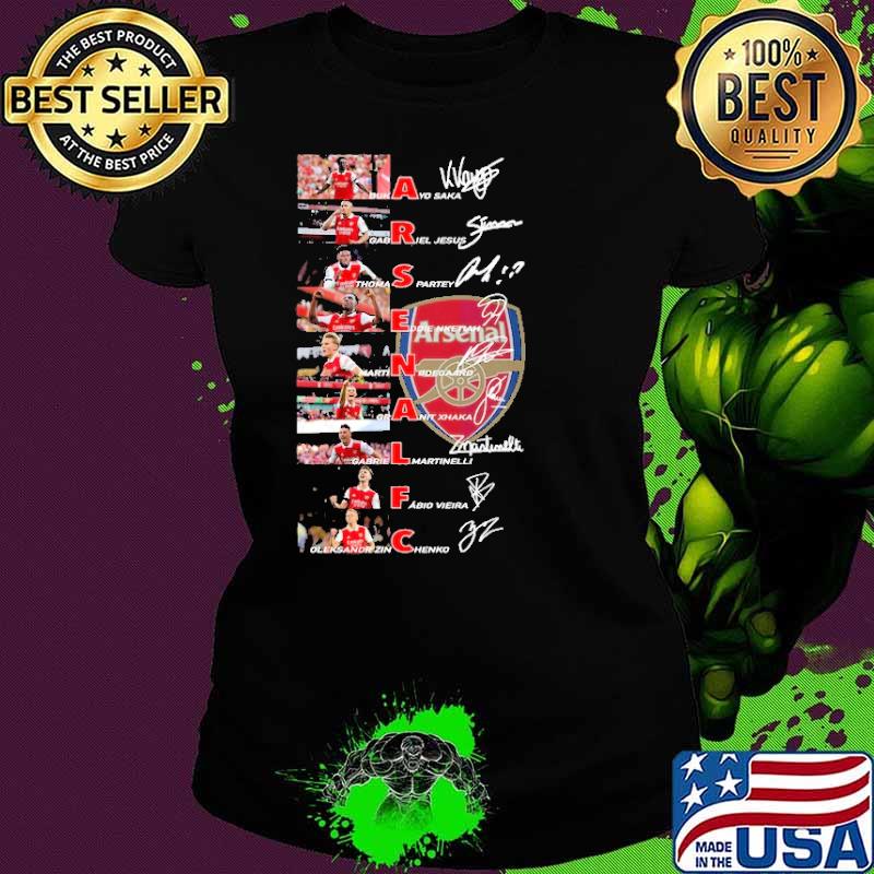 Arsenalfc Bukayo saka Gabriel Jesus signatures s Ladies tee Arsenalfc Bukayo saka Gabriel Jesus signatures s Ladies tee