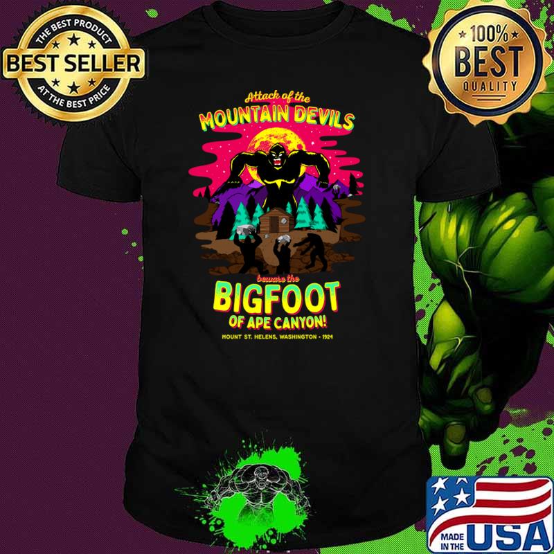 Attack Of The Mountain Devils Bigfoot Battle Ape Canyon Mt St Helens 1924 Cryptid T-Shirt