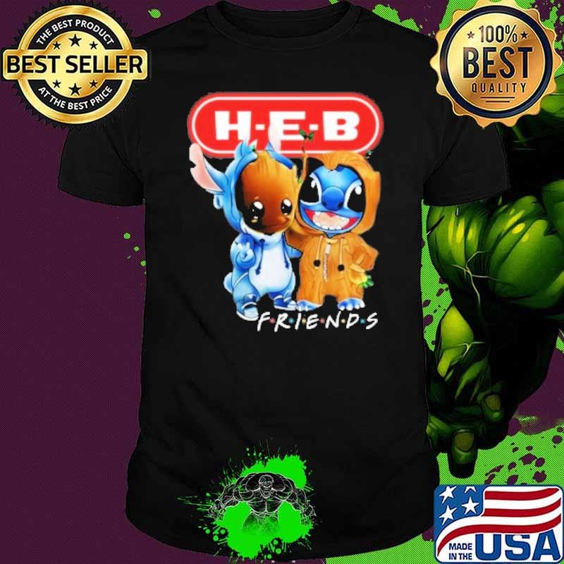 Baby groot and Stitch HEB friends shirt
