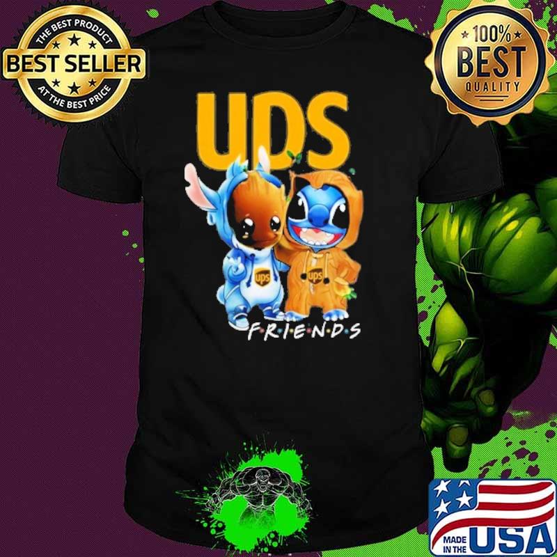 Baby groot and Stitch UPS friends shirt