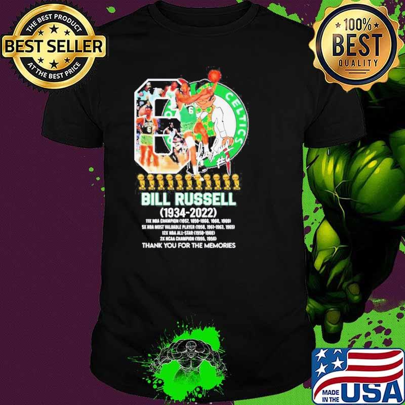 Bill Russell 1934-2022 Boston Celtics Thank You For The Memories signature NBA shirt