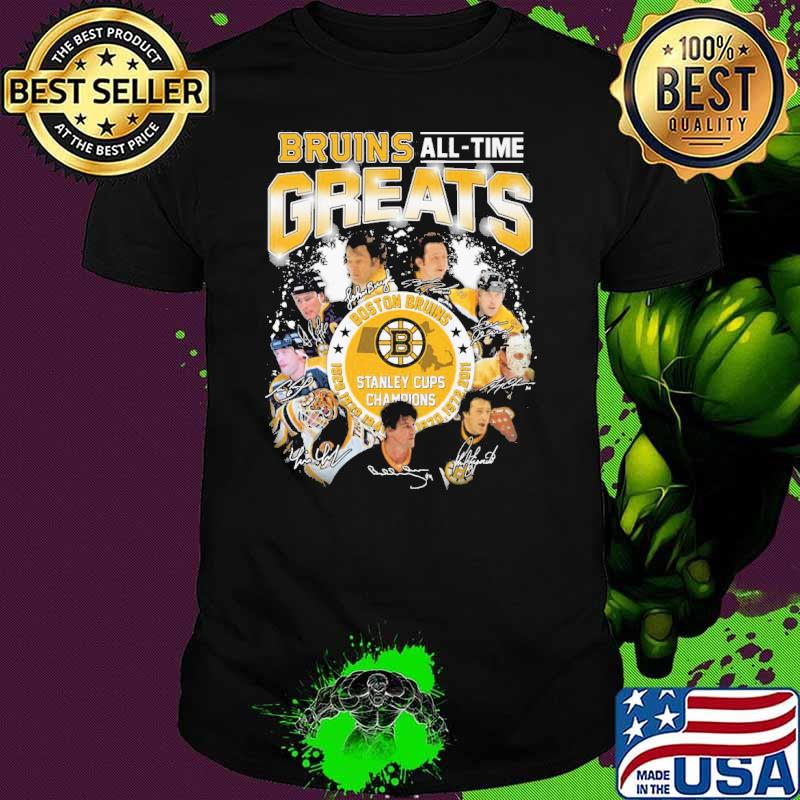 Boston Bruins all time greats stanley cups champions signature shirt