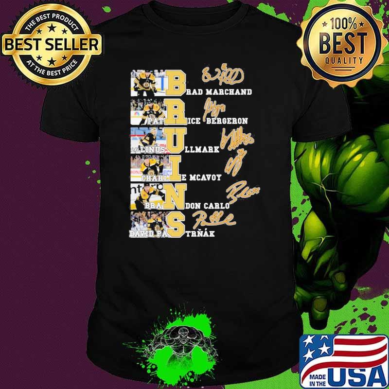 Boston Bruins Brad Marchand Patrice bergeron signatures shirt