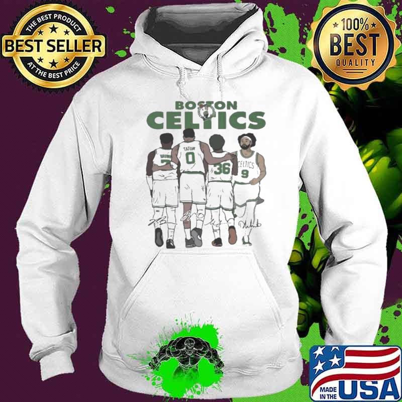 Boston Celtics Jaylen Brown Jayson Tatum Marcus Smart and Derrick White signatures sport s Hoodie Boston Celtics Jaylen Brown Jayson Tatum Marcus Smart and Derrick White signatures sport s Hoodie
