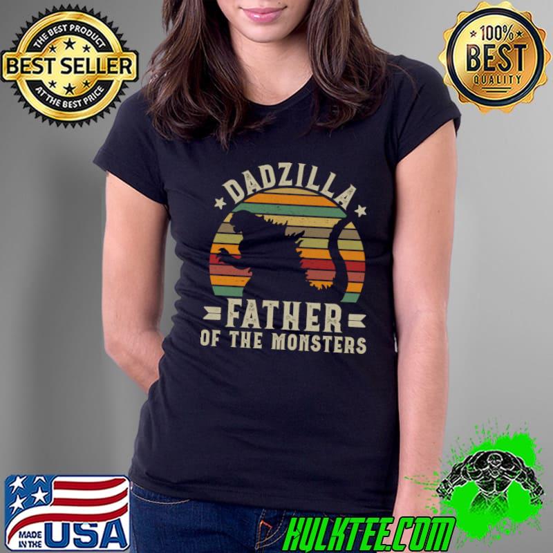 Dadzilla Father Of The Monsters Vintage Stars Father's Day T-Shirt