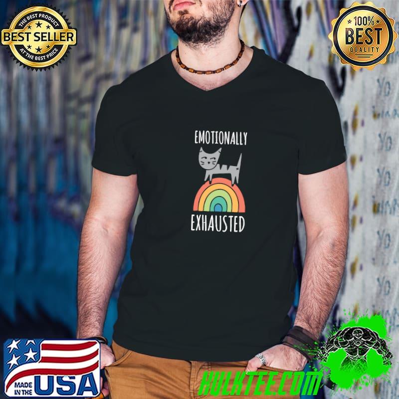 Emotionally Exhausted Rainbow Cat Paradox T-Shirt