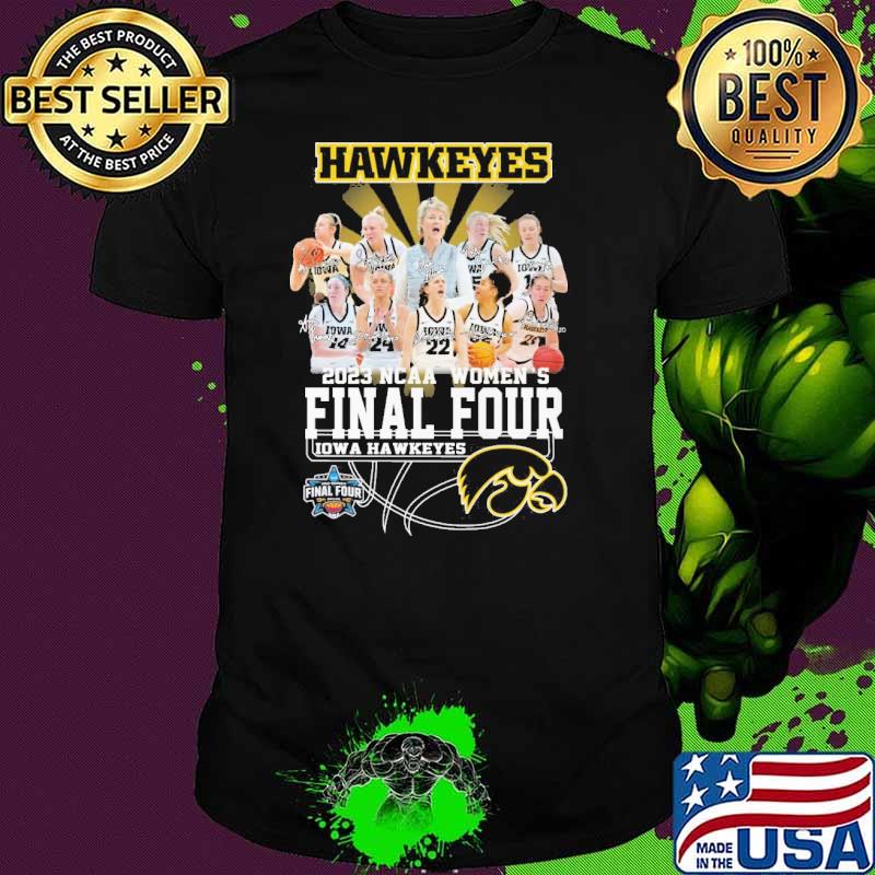 Hawkeyes 2023 NCAA women's final four Iowa Hawkeyes signatures shirt