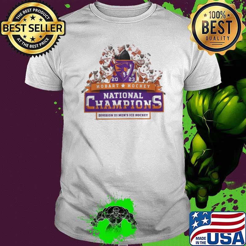 Hobart Statesmen Hockey 2023 National Champions division III men's ice hockey shirt