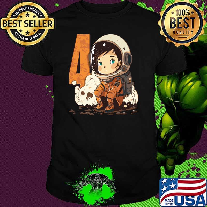 I Am 4 Astronaut Space And Rocket Children's Birthday T-Shirt
