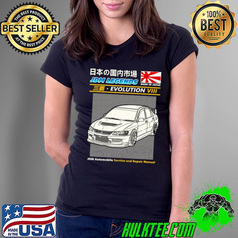 Jdm Mitsubishi Lancer Evolution 8 Car Manual Book Cover T-Shirt