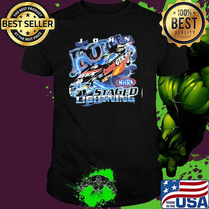 John Force staged lightning castrol shirt