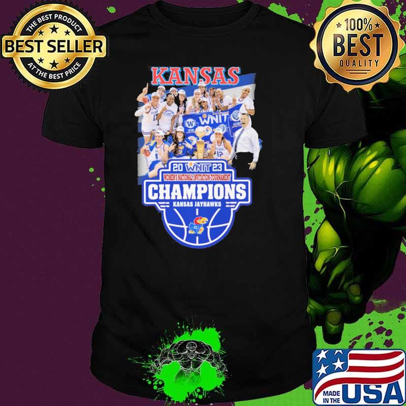 Kansas 2023 women's national invitation tournament champions Kansas Jayhawks shirt
