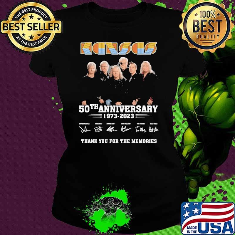 Kansas 50th anniversary 1973-2023 thank you for the memories signatures s Ladies tee Kansas 50th anniversary 1973-2023 thank you for the memories signatures s Ladies tee