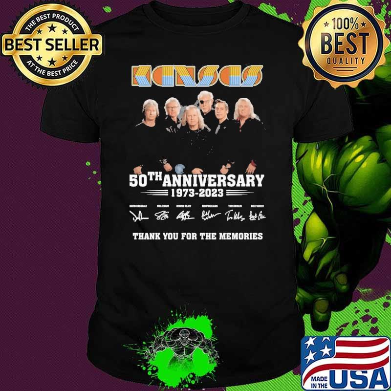 Kansas 50th anniversary 1973-2023 thank you for the memories signatures shirt