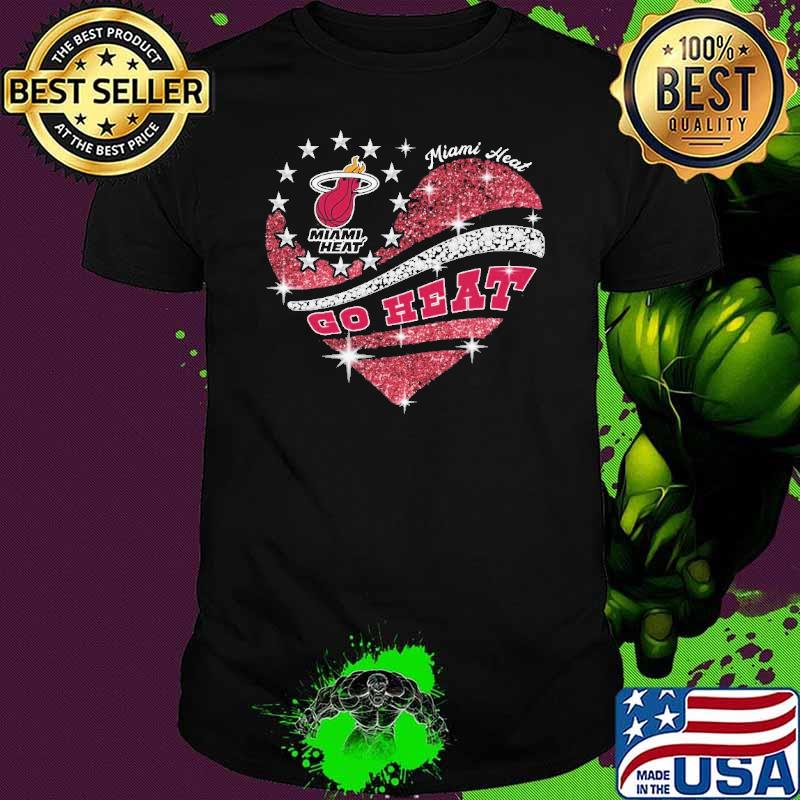 Miami heat go heat diamond heart shirt
