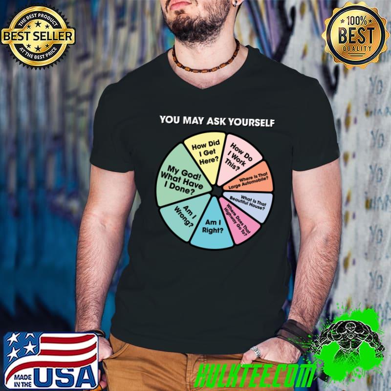 Music Retro Lyrics You May Ask Yourselfs Pie Chart T-Shirt Guys V Neck Music Retro Lyrics You May Ask Yourselfs Pie Chart T-Shirt Guys V Neck