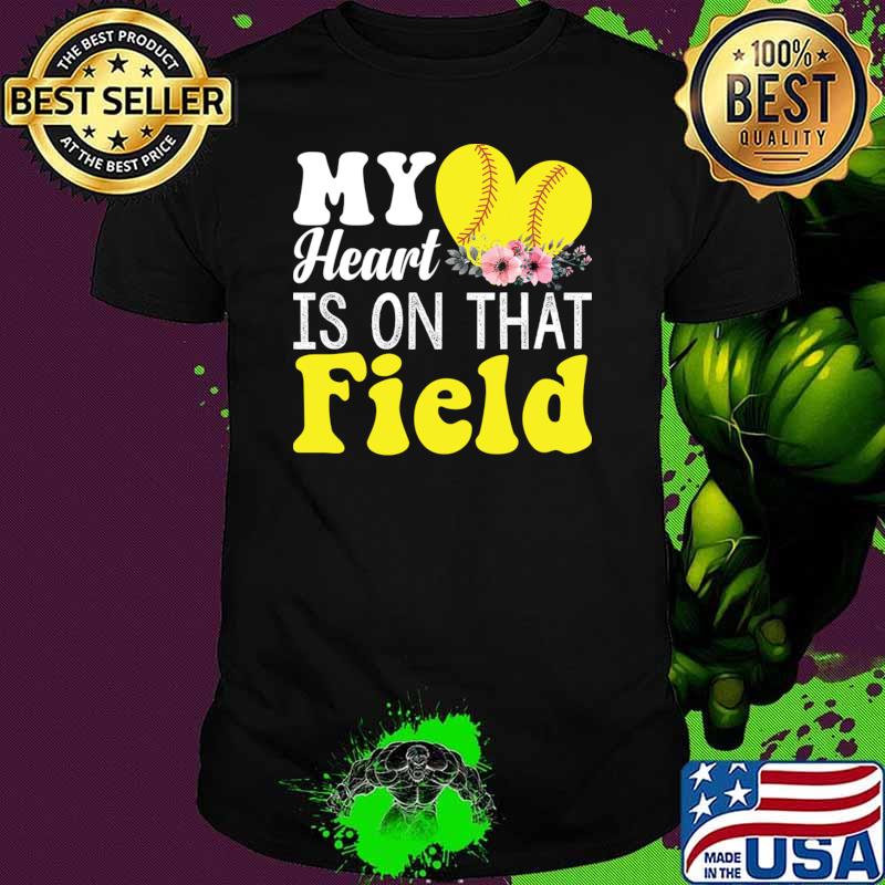 My Heart Is On That Field Basketball Flowers Lover Sport T-Shirt