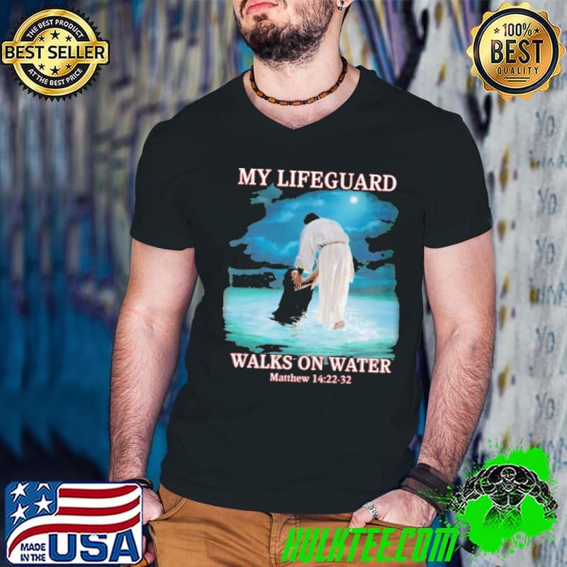 My Lifeguard Walks On Water matthew 14 22-32 s Guys V Neck My Lifeguard Walks On Water matthew 14 22-32 s Guys V Neck
