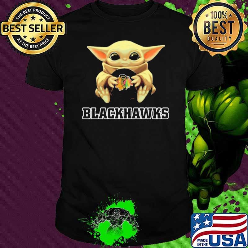 NHL Hockey Chicago Blackhawks Star Wars Baby Yoda Shirt