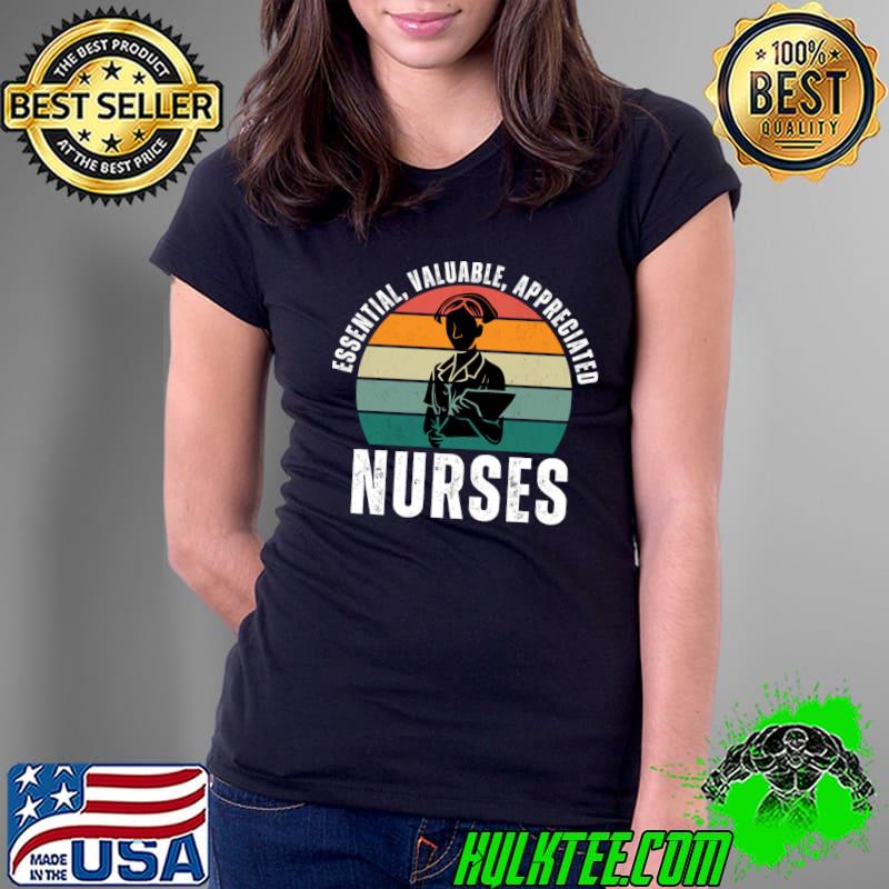 Nurses Essential Valuable Appreciated Vintage Sunset Nursing Student T-Shirt