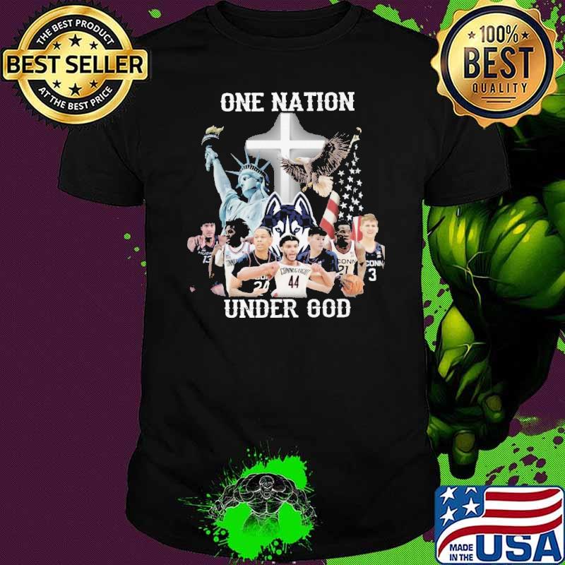 Once nation under god Uconn America flag shirt