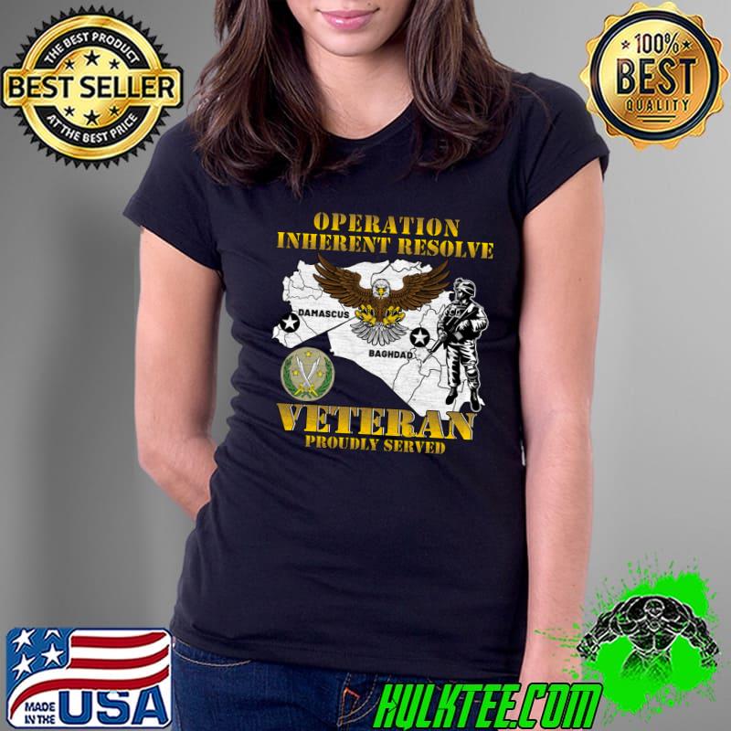 Operation Inherent Resolve Veteran Proudly Served Eagle Vintage T-Shirt