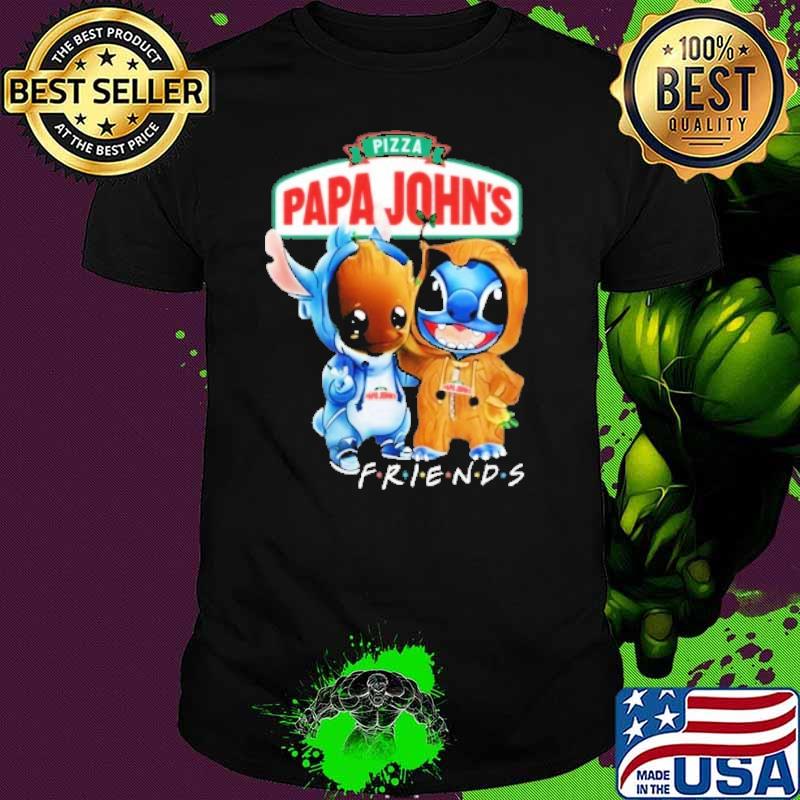 Pizza papa john's friends groot and stitch shirt