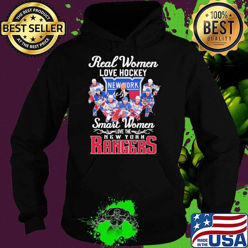 Real women love hockey New York smart women love New York Rangers signatures s Hoodie Real women love hockey New York smart women love New York Rangers signatures s Hoodie