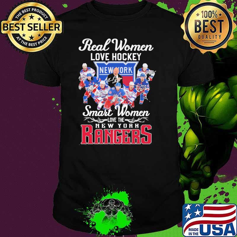 Real women love hockey New York smart women love New York Rangers signatures shirt