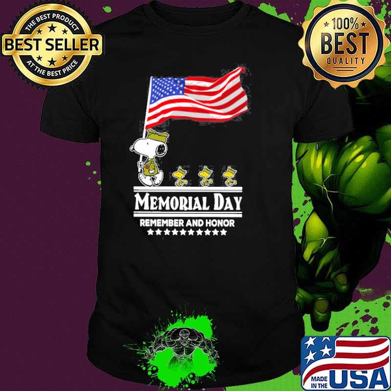 Snoopy woodstocks memorial day remember and honor shirt