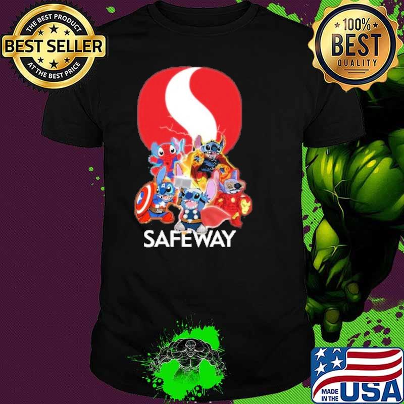Spiderman Captain America Thor marvel Safeway stitch shirt