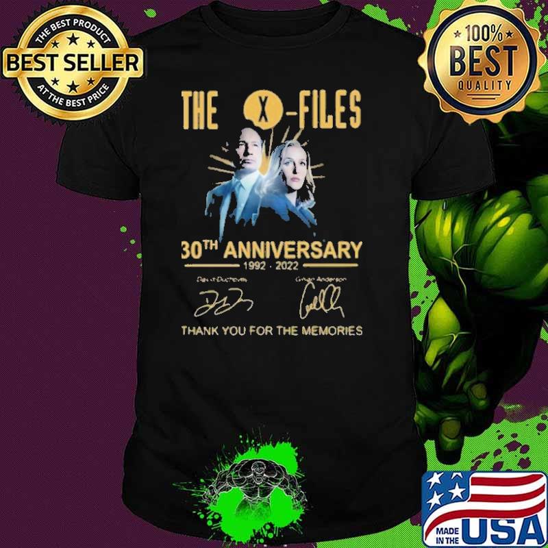 The X-Files 30th anniversary 1992-2022 thank you for the memories signatures David Duchamp shirt