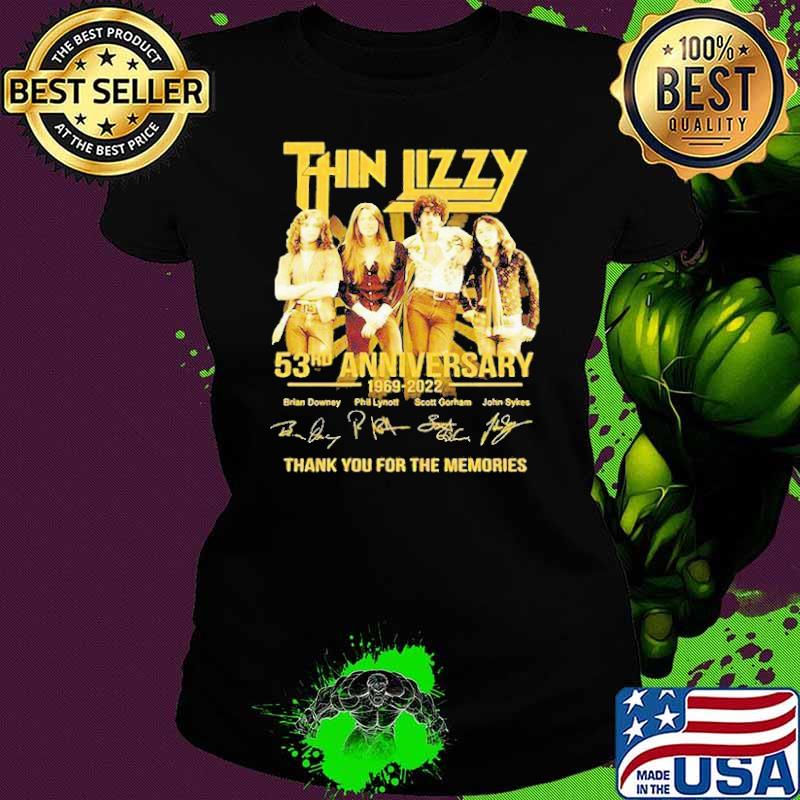 Thin Lizzy 53rd anniversary 1969-2022 thank you for the memories signatures s Ladies tee Thin Lizzy 53rd anniversary 1969-2022 thank you for the memories signatures s Ladies tee