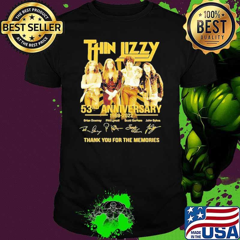 Thin Lizzy 53rd anniversary 1969-2022 thank you for the memories signatures shirt