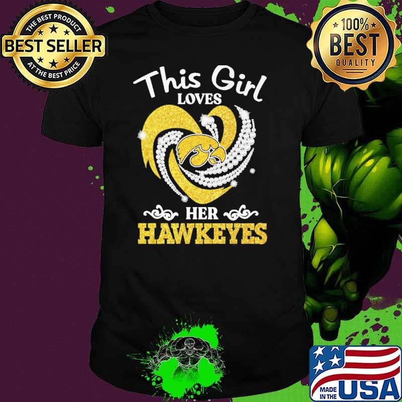 This girl loves her Hawkeyes love heart diamond shirt