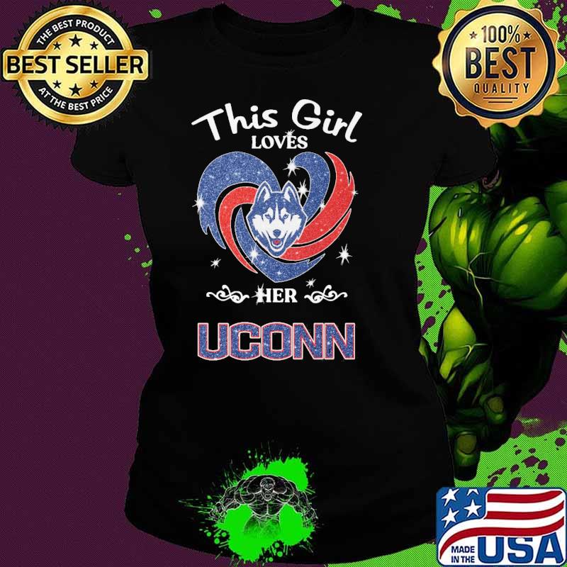 This girl loves her Uconn diamond heart s Ladies tee This girl loves her Uconn diamond heart s Ladies tee