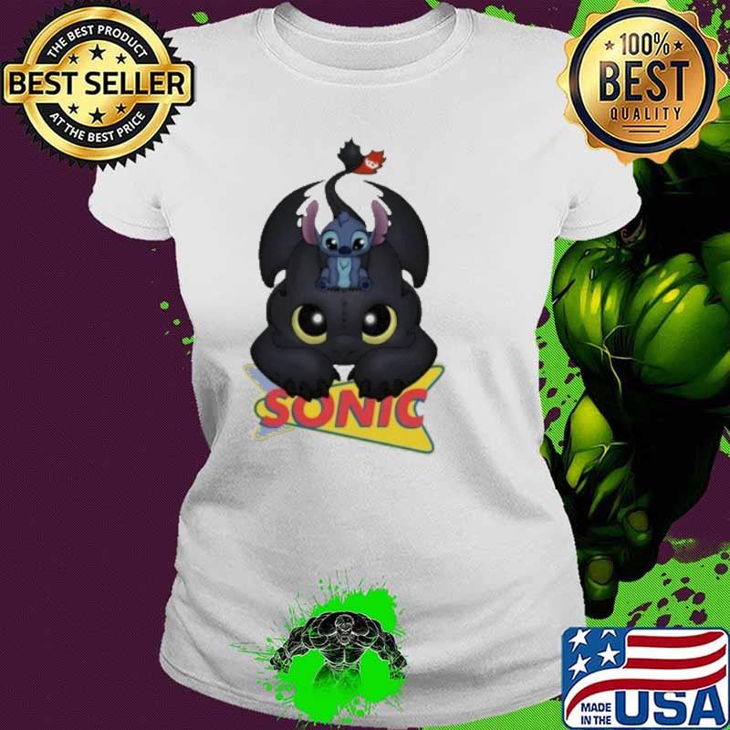 Toothless and Stitch SONIC DRIVE-IN s Ladies tee Toothless and Stitch SONIC DRIVE-IN s Ladies tee