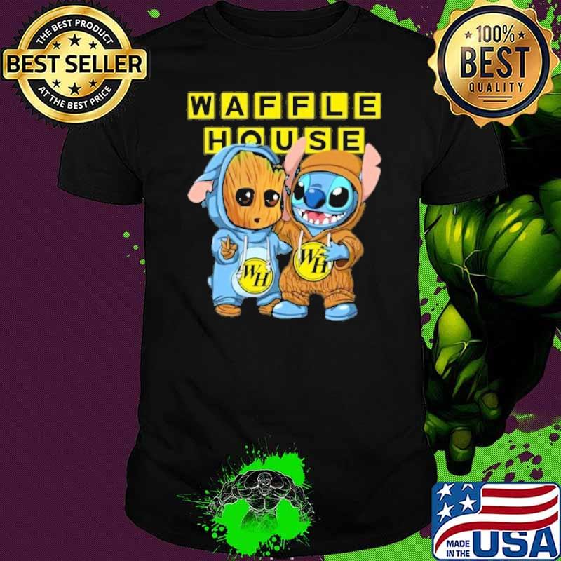 Waffle house groot and Stitch shirt