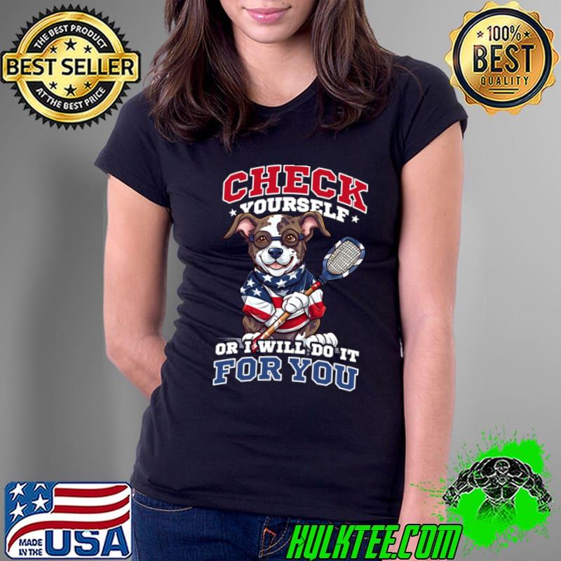 4th Of July Lacrosse Dog I Will Check For You T-Shirt