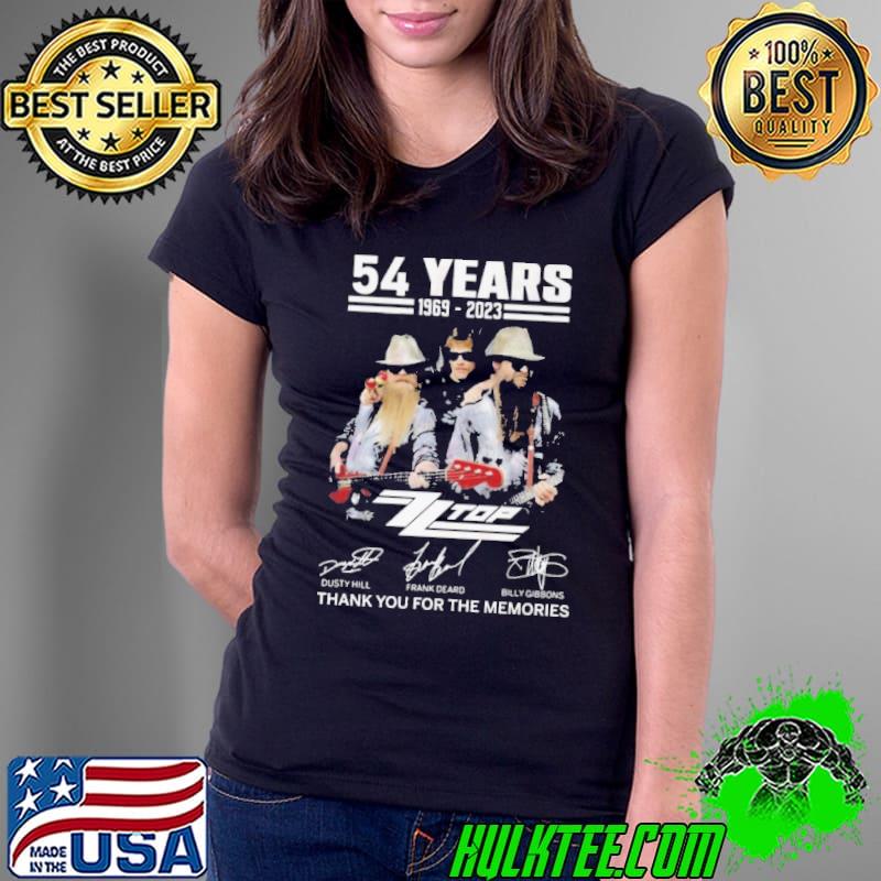 54 years 1969 2023 Zz top thank you for the memories signature s Ladies Tee 54 years 1969 2023 Zz top thank you for the memories signature s Ladies Tee