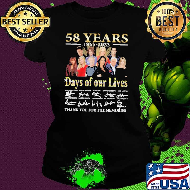 58 years 1965-2023 Days of our lives thank you for the memories signatures shirt