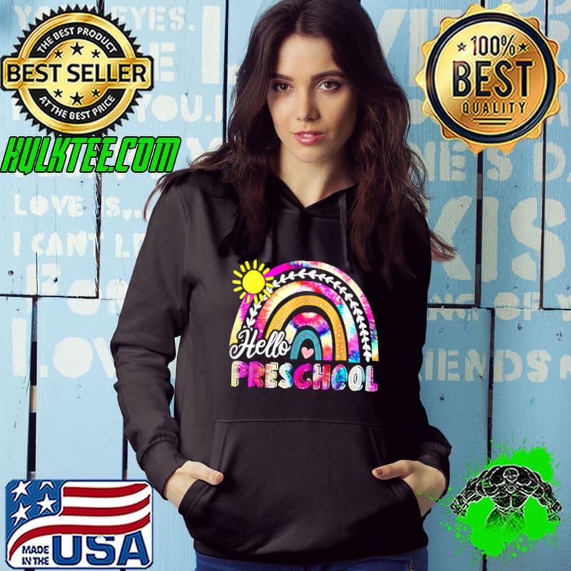 Back To School Rainbow Boho Tie Dye Teacher Hello Preschool T-Shirt