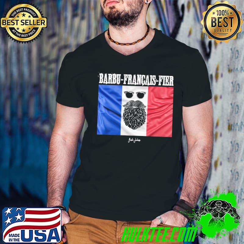 Barbu francais fier barber us flag shirt