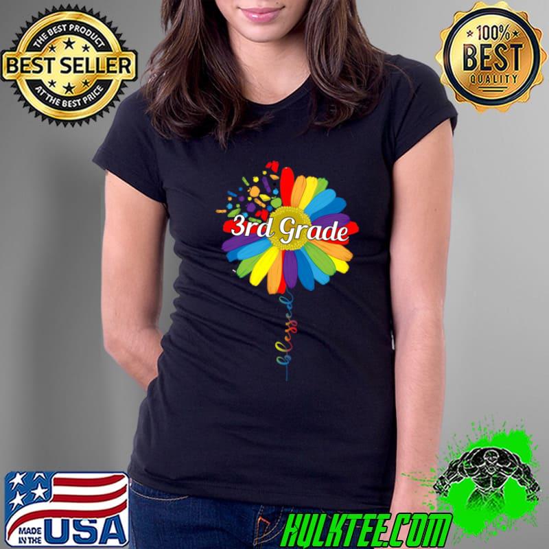 Blessed 3rd grade daisy color birthday T-Shirt