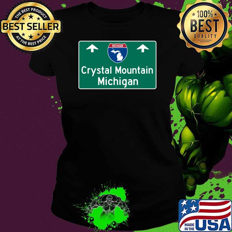 Crystal Mountain Michigan Highway Guide Sign T-Shirt