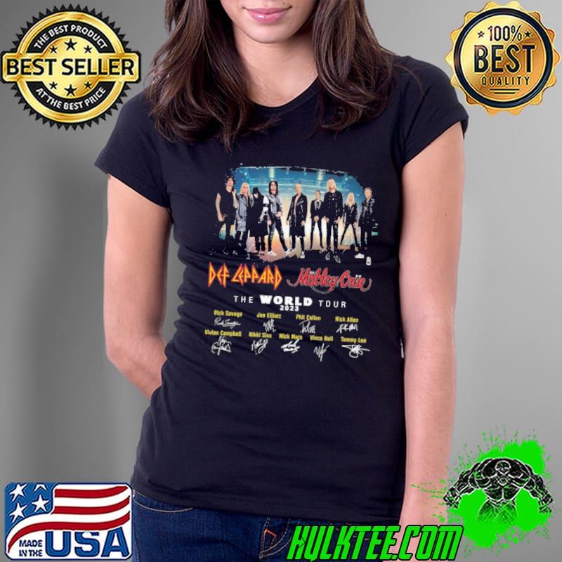 Def leppard motley crue the world 2023 signature s Ladies Tee Def leppard motley crue the world 2023 signature s Ladies Tee