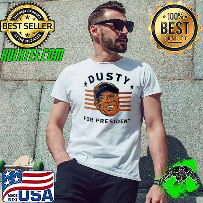Dusty for president star red line shirt