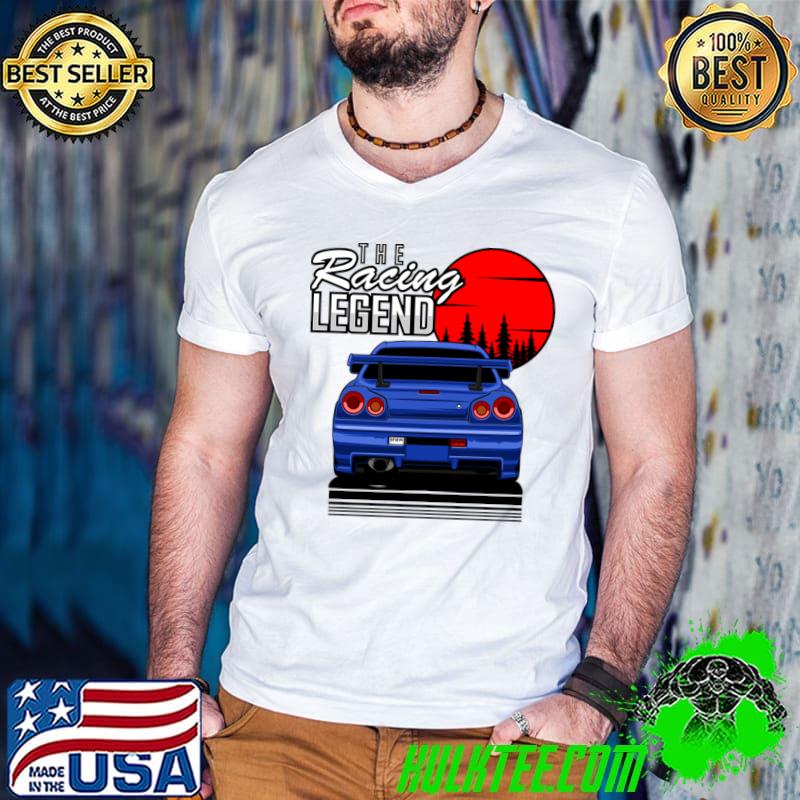 GTR R34 The Racing Legend Blood Moon T-Shirt Guys V Neck GTR R34 The Racing Legend Blood Moon T-Shirt Guys V Neck
