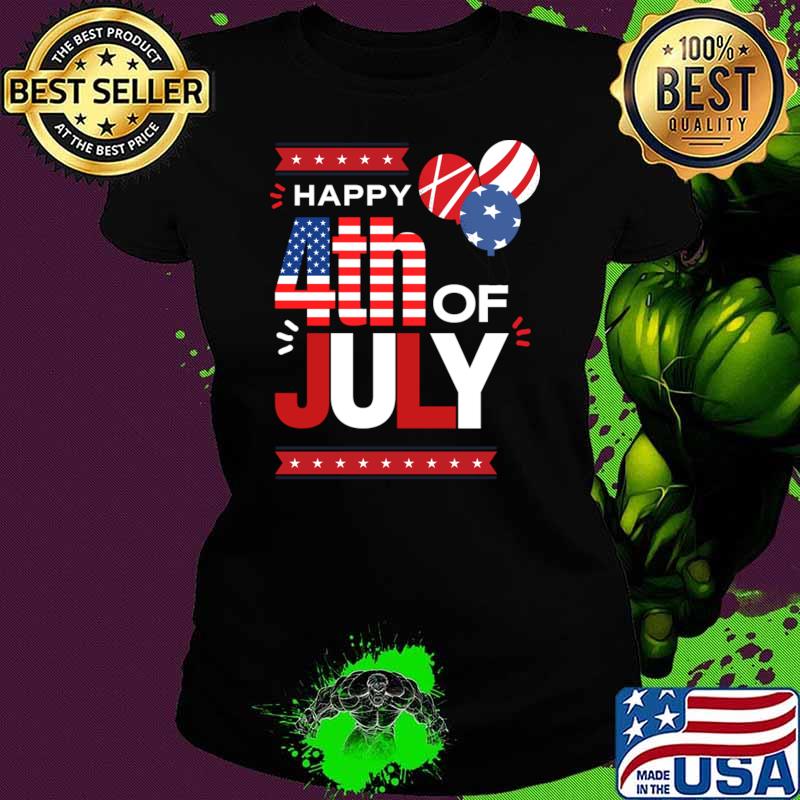 Happy 4th Of July Balloons American Flag T-Shirt