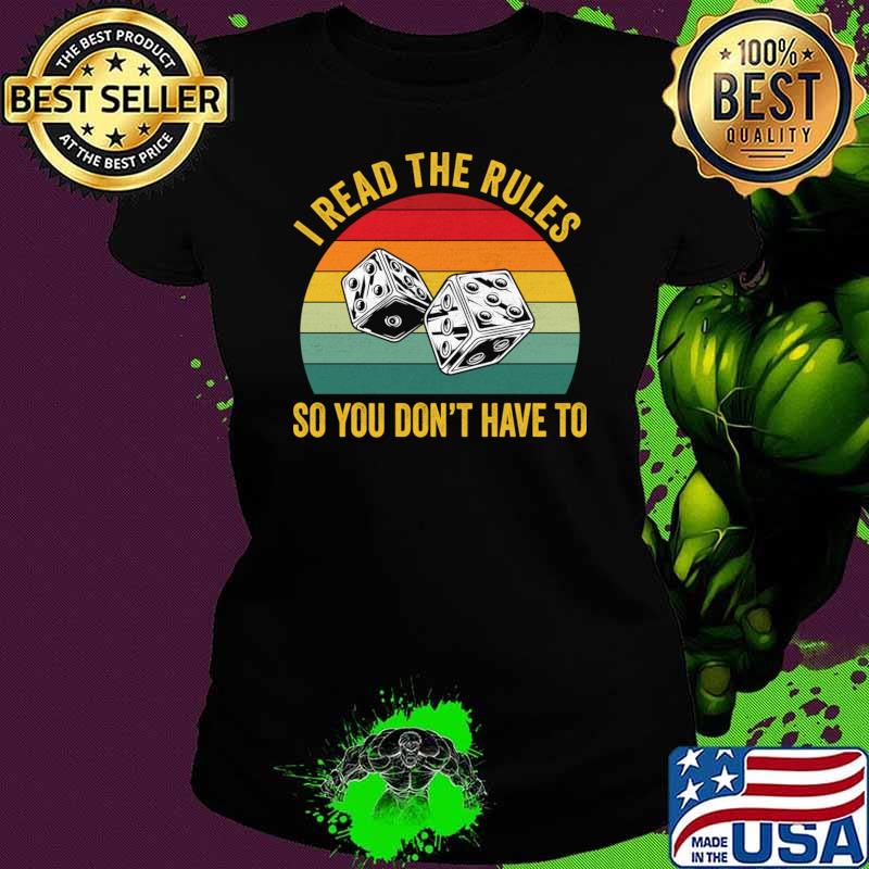I Read The Rules So You Don't Have To Vintage Board Game Geek T-Shirt